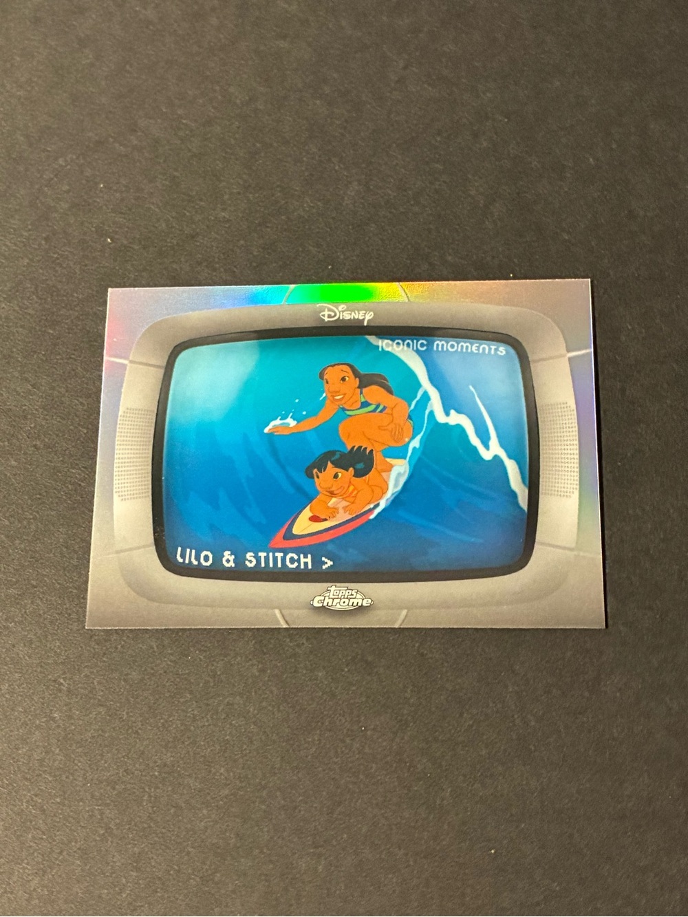 2026 Topps Chrome Disney Lilo & Stitch Iconic Moments IM-15 Refractor Card